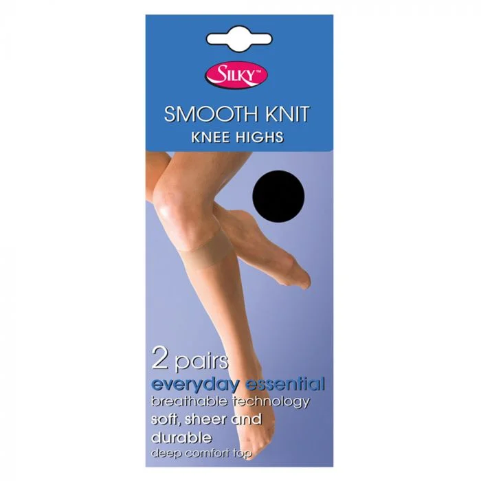 Silky Smooth Knit Knee Highs 15 Denier - 2 Pair Pack