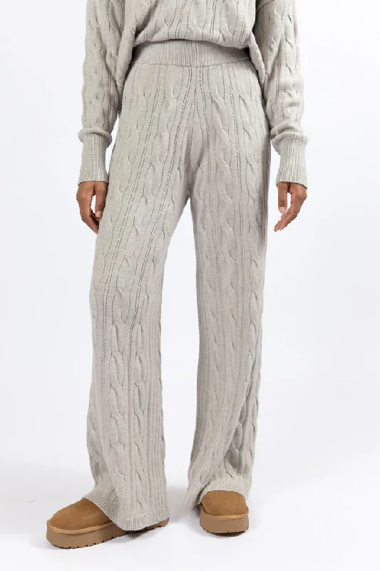 Forever Winter Grey Cable Knit Lounge Pants FINAL SALE