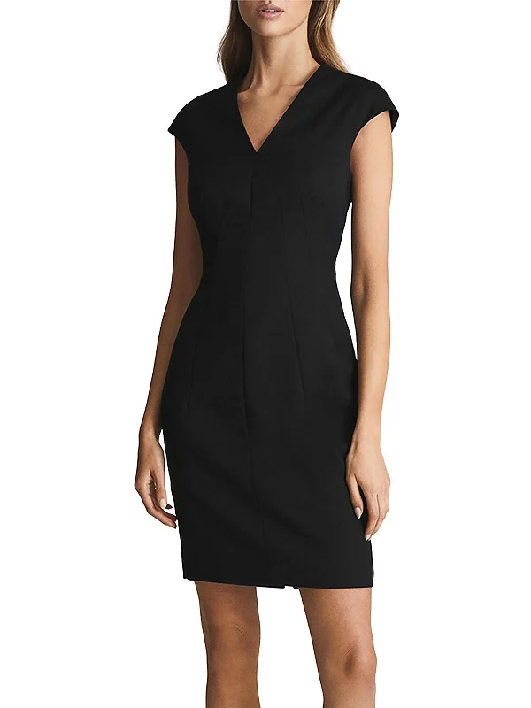 Womens Cap Sleeve Knee Midi Dress