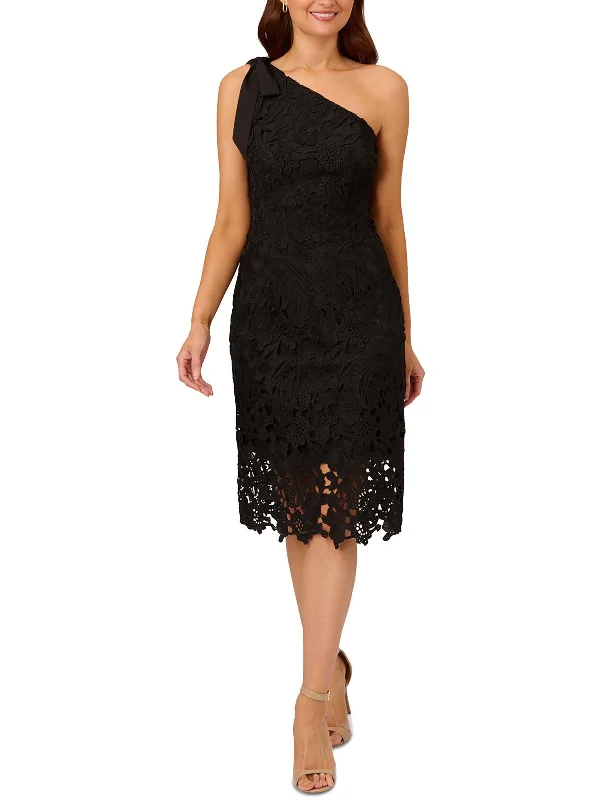 Womens Lace One Shoulder Cocktail And Party Dress