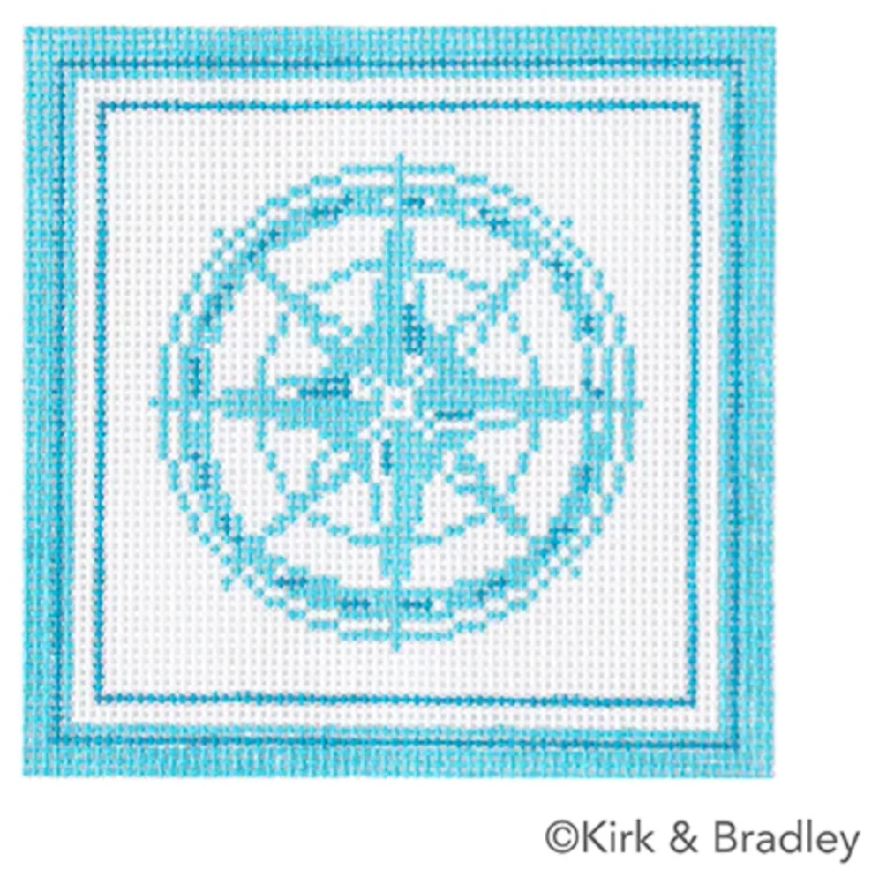 KB1658 Nautical Compass Coaster - Aqua