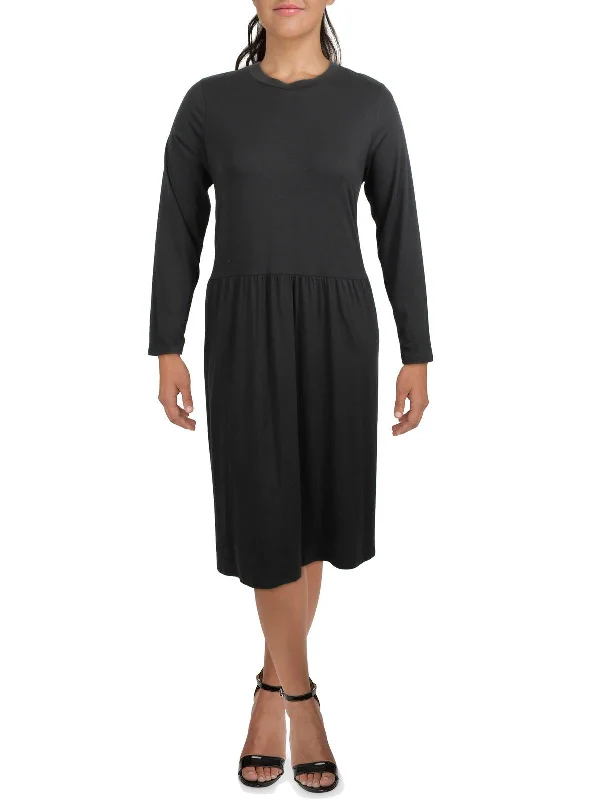 Womens Crewneck Long T-Shirt Dress