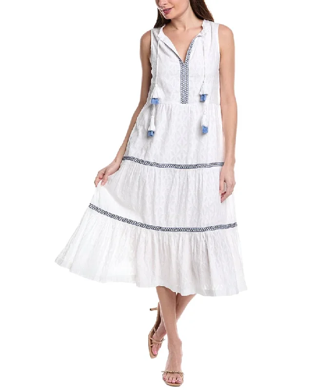 Tommy Bahama Clip Embroidered Tier Maxi Dress