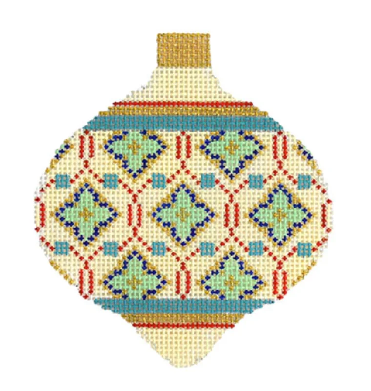 KB1592 Moroccan Tile Florentine Bauble - Cream