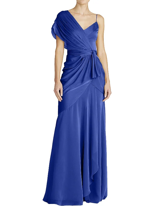 Womens One Shoulder Long Evening Dress