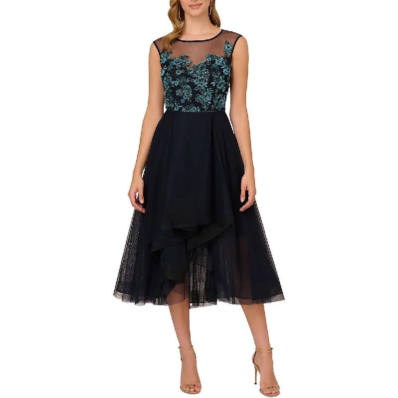 Womens Beaded H-Low Cocktail And Party Dress