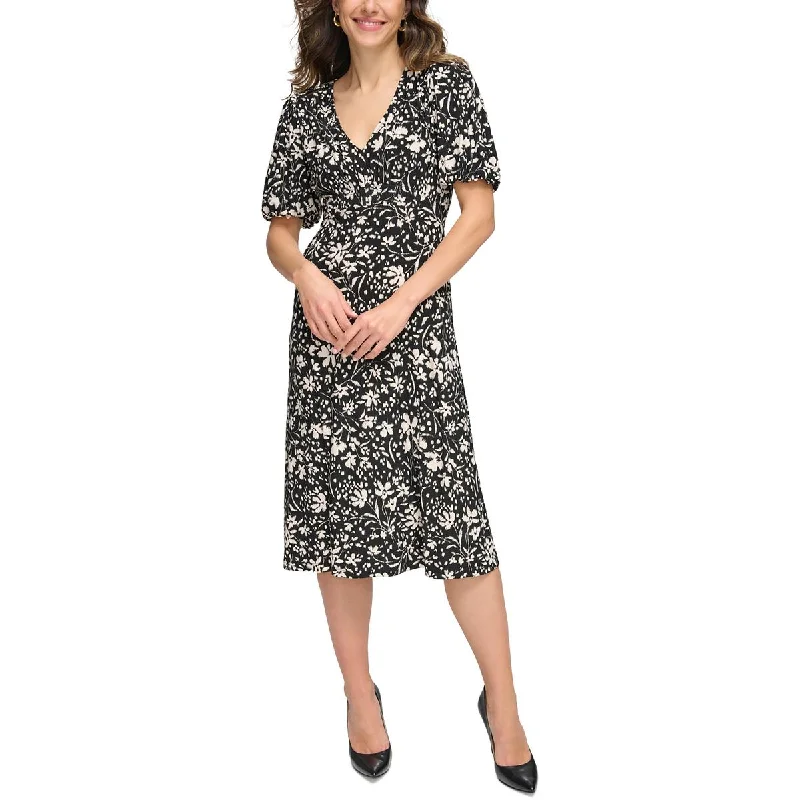 Womens Printed Jersey Midi Dress