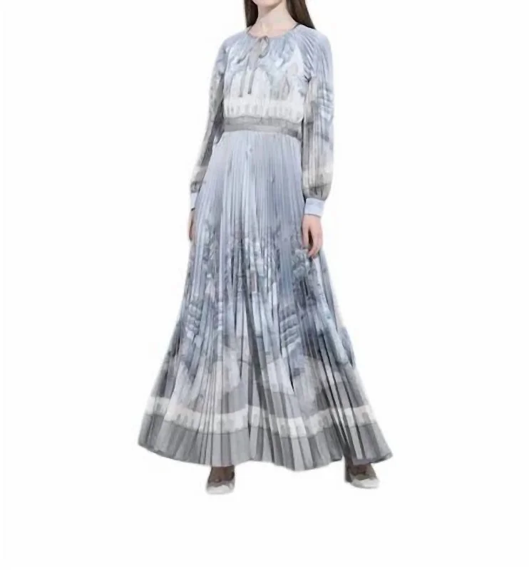 Kara Pleated Maxi Dress In Multicolor