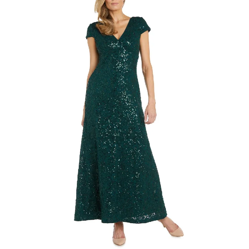 Womens Lace Full Length Evening Dress