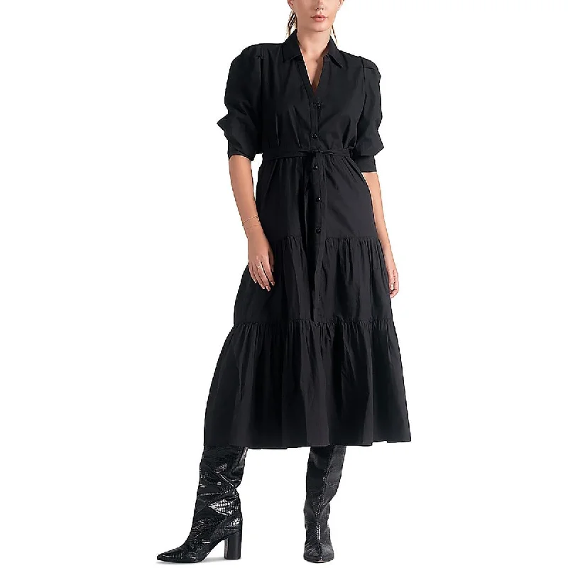 Womens Cotton Below Knee Midi Dress