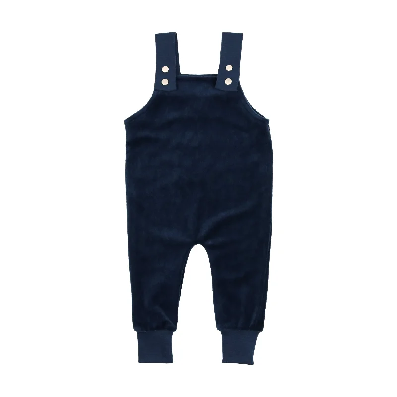 Analogie Velour Overalls - Mid Blue