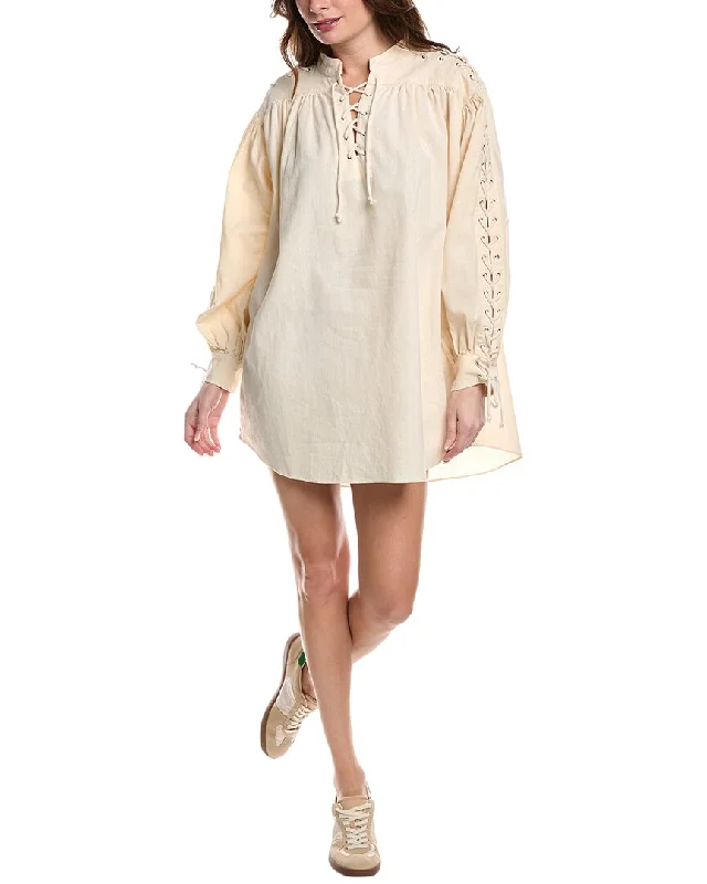 RE/DONE Pirate Linen-Blend Mini Dress