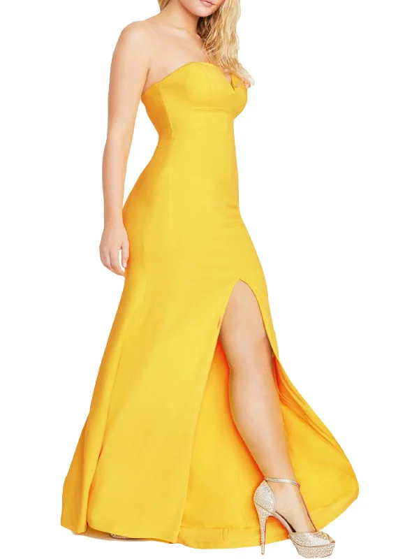 Juniors Womens Strapless Long Evening Dress