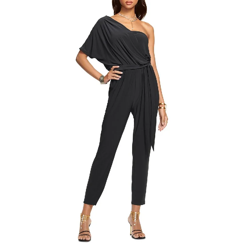 Ramy Brook Womens Toma Tie Waist One Shoulder Jumpsuit