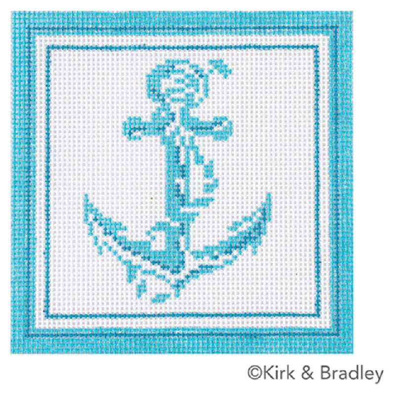 KB1657 Nautical Anchor Coaster - Aqua