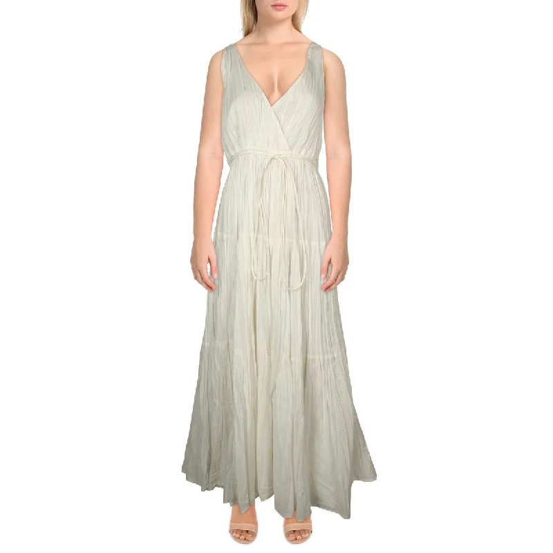 Womens Cotton Surplice Maxi Dress