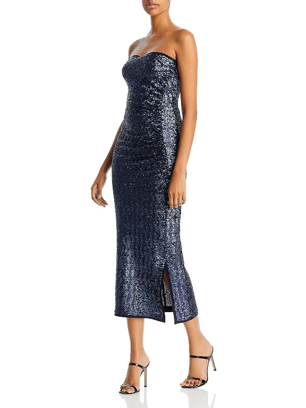 Cigliafy Womens Sequined Strapless Evening Dress