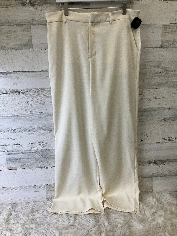 Pants Wide Leg By Pretty Little Thing In Cream, Size: 8