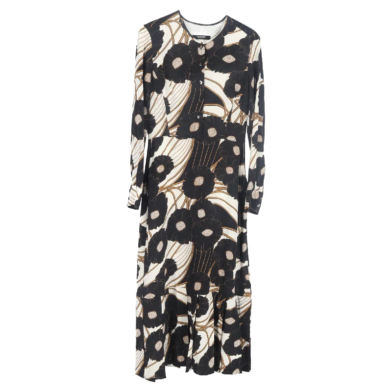 Rachel Comey Printed Mini Long Sleeve Dress in Multicolor Silk