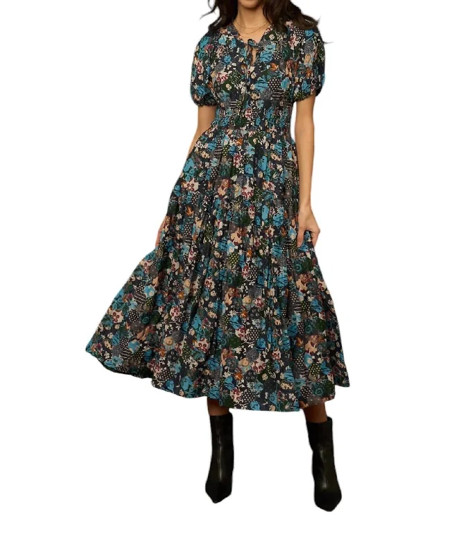 Edella Midi Dress In Theodora Print