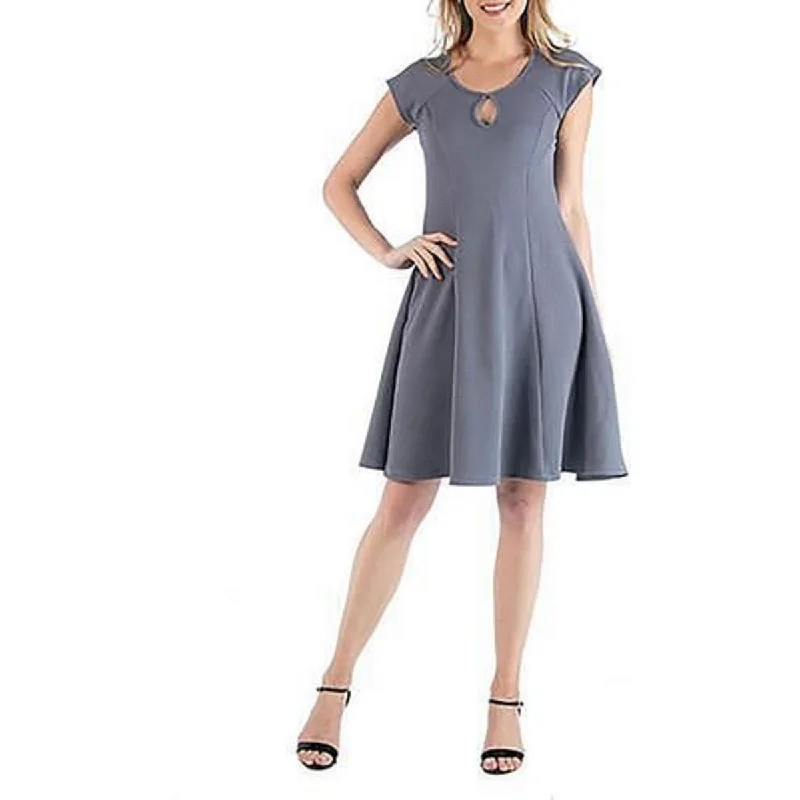 Plus Womens Textured Knee Length Midi Dress