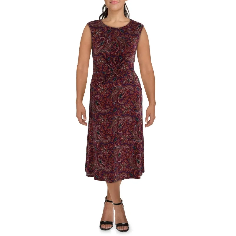 Womens Paisley Long Cocktail And Party Dress