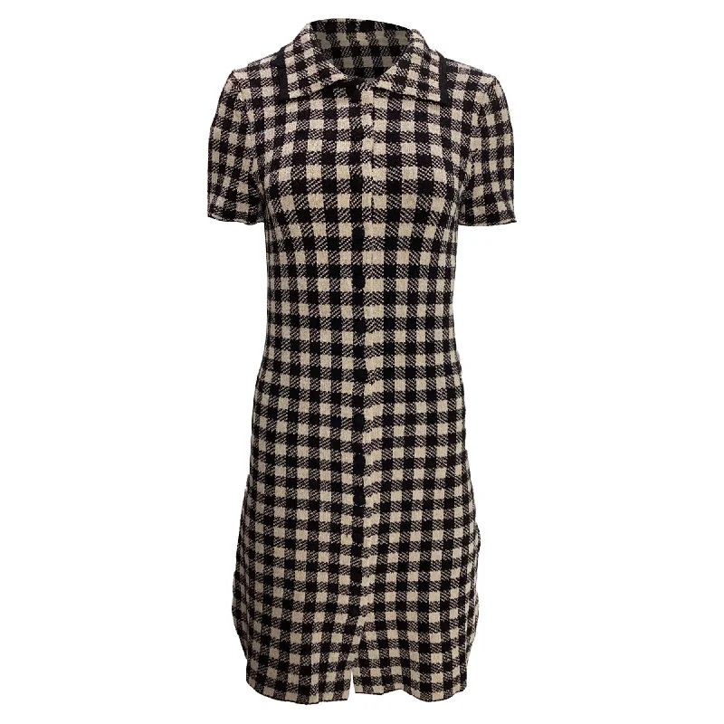 Altuzarra Dody Buttoned Gingham Mini Dress In Multicolor Lyocell