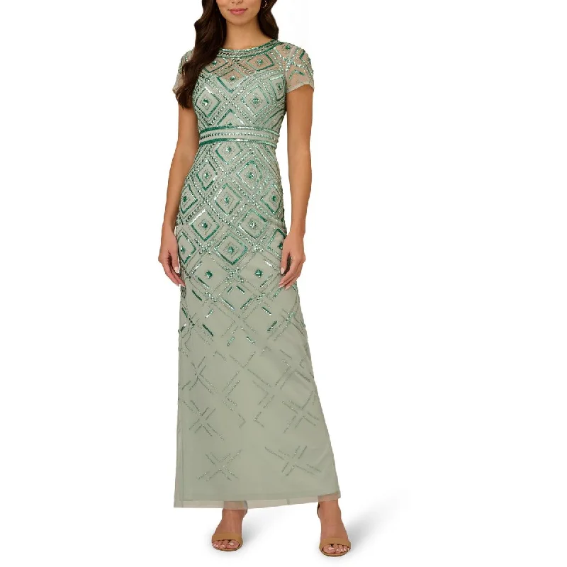 Womens Beaded Long Evening Dress