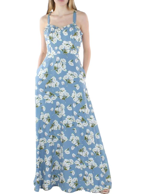 Womens Floral Long Maxi Dress