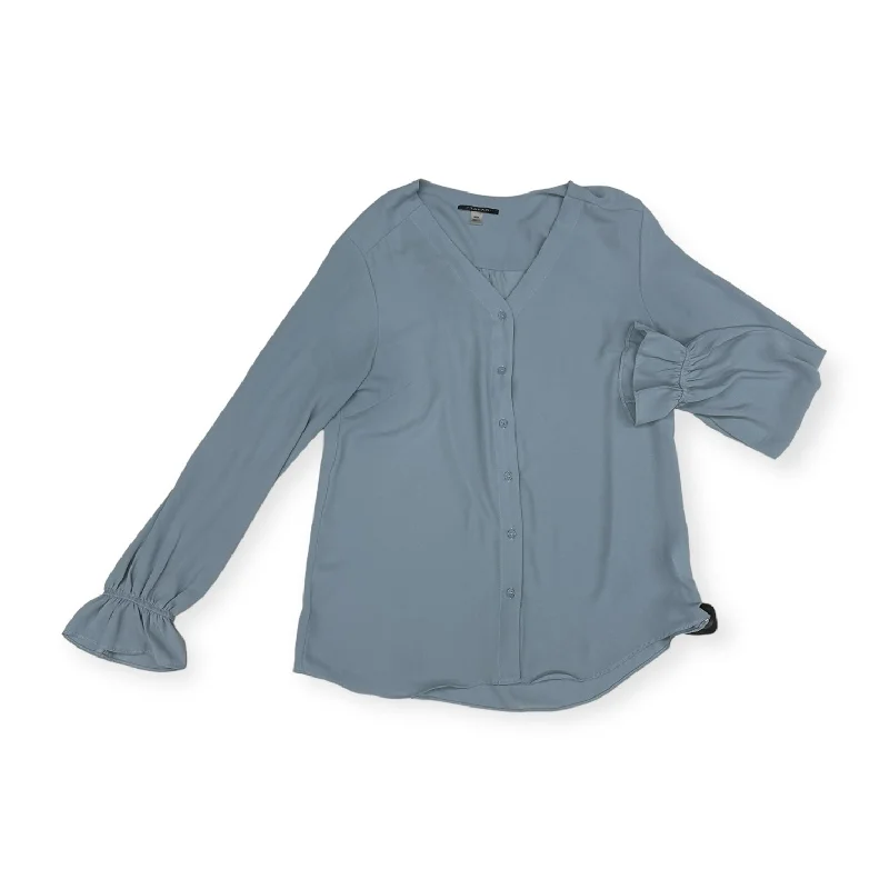 Top Long Sleeve By Tahari By Arthur Levine In Blue, Size: M